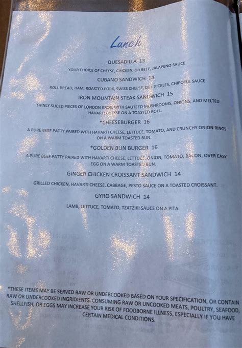 Moonlight Restaurant & Bar menu in Glenwood Springs, Colorado, USA