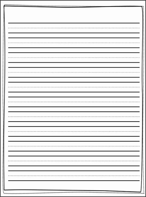 7 First Grade Lined Paper Template Sampletemplatess