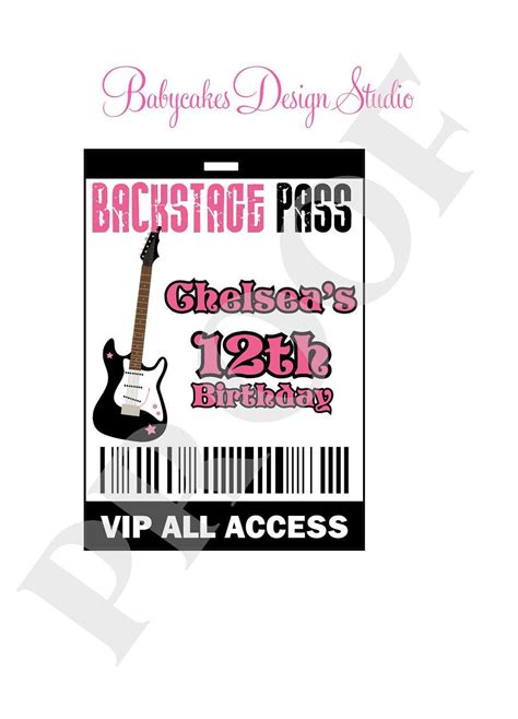 Free Printable Vip Pass Template Rockstarvip Backstage Pass Vip Diy