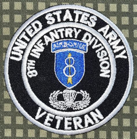 Us Army 8th Infantry Division Airborne Veteran Patch 3 Decal Patch Co