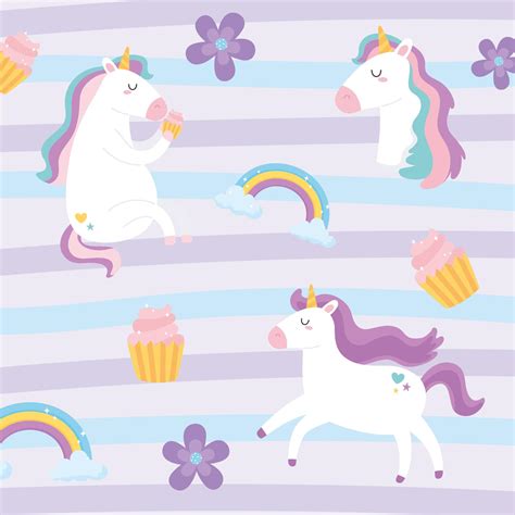 Cute Cartoon Magical Unicorn Pattern Background 2061346