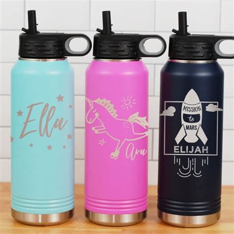 Kids Water Bottle Personalized Custom Water Bottle For Etsy