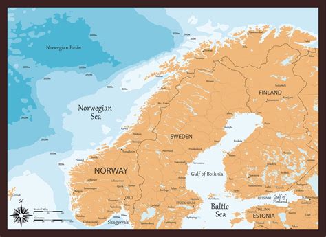 Physical Map Of Norway Ezilon Maps
