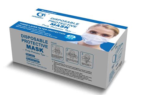 box of 50 face masks disposable 50pcs 3 layer face cover viral protection