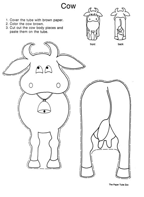 Printable Cow Craft Template Printable Word Searches
