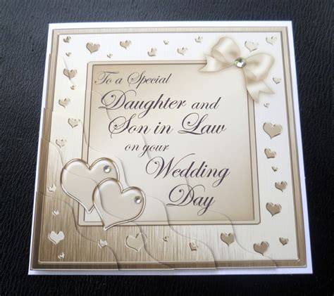Daughter And Son In Law Wedding Day Card 4 Colours Ebay