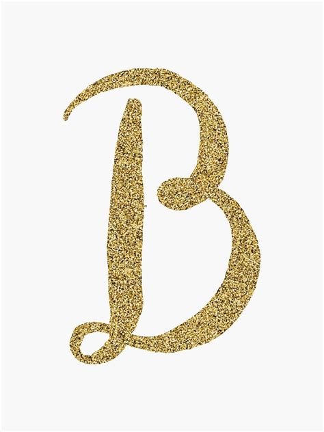 Letter B Gold Glitter Initial Sticker For Sale By Mackenziemakes