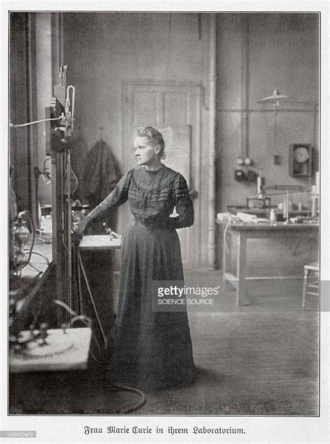 Marie Curie Polish French Physicist In Her Laboratory With Her