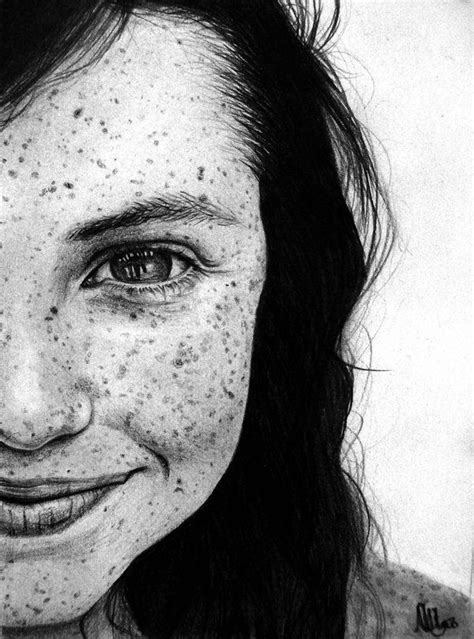 E777y Art Illustration Portraits Freckles Drawings Freckle Face