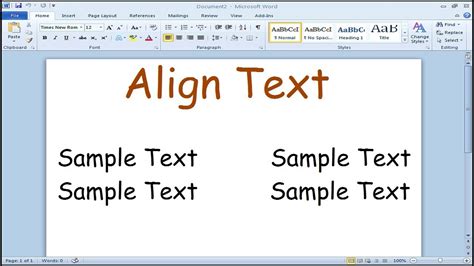 How To Align Text On Left And Right Side In Microsoft Word Youtube