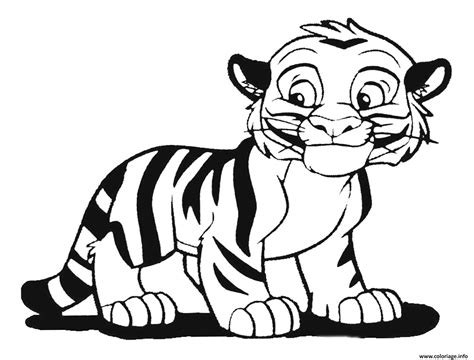 Coloriage Bebe Tigron Heureux Dessin Tigre à Imprimer
