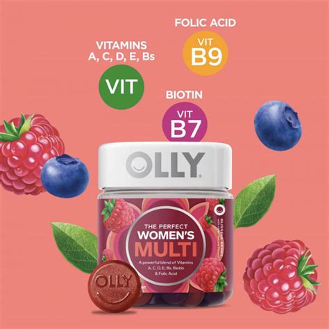 Olly The Perfect Womens Multi Blissful Berry Gummies Aux Vitamines A