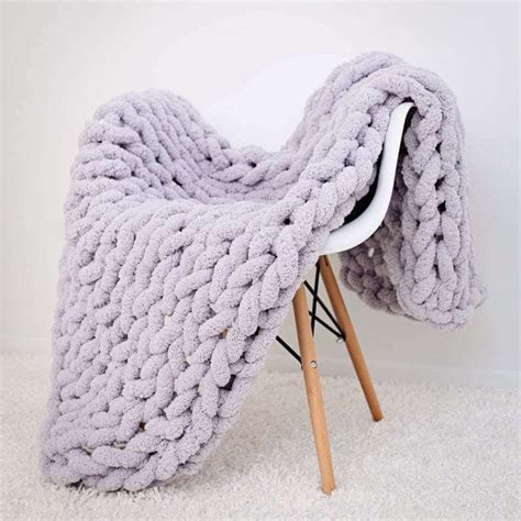 Chunky Knit Blanket Chunky Knit Throw Chenille Bulky Blanket Knitfirst