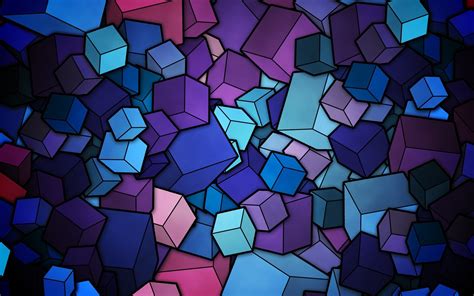 Abstract Cubes Art Multicolor Widescreen Imagescool