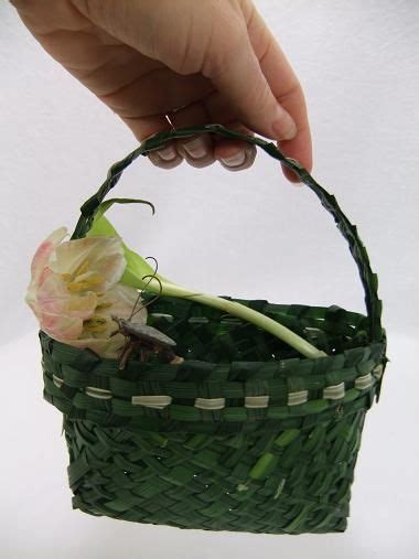 A Hand Basket Woven From Green Grass Handbasket Still In Love Green