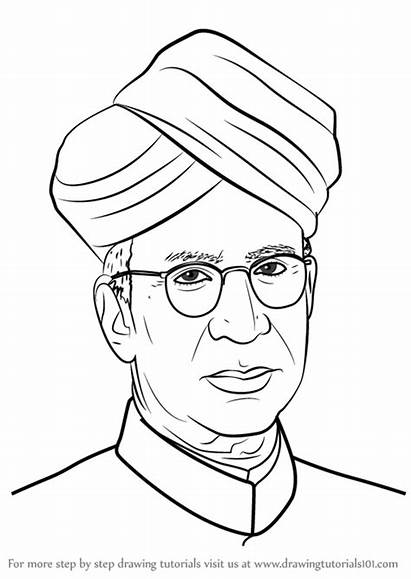 Radhakrishnan Sarvepalli Draw Drawing Step Politicians Tutorials
