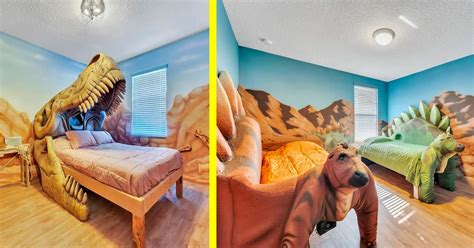 This Dino Themed Airbnb Features Giant Dinosaurs Built Into Each Bedroom