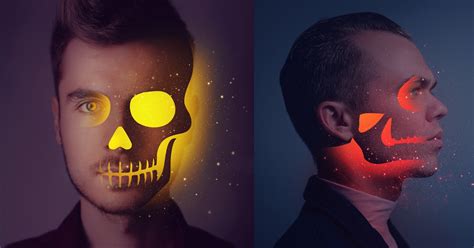 Glowing Skull Portrait Effect Photoshop Tutorial Rafy A