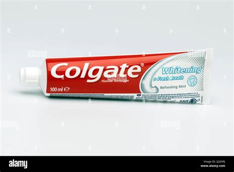 A Tube Of Colgate Whitening Toothpaste Stock Photo Alamy