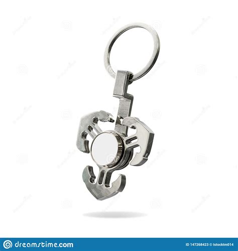 Steel Key Ring Isolated On White Background Blank Key Chain For Your