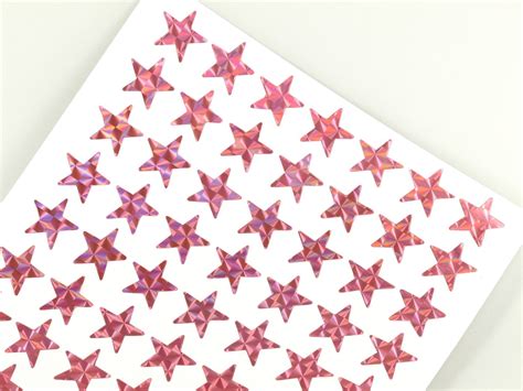 Mini Pink Holographic Star Stickers Mm Great For Card