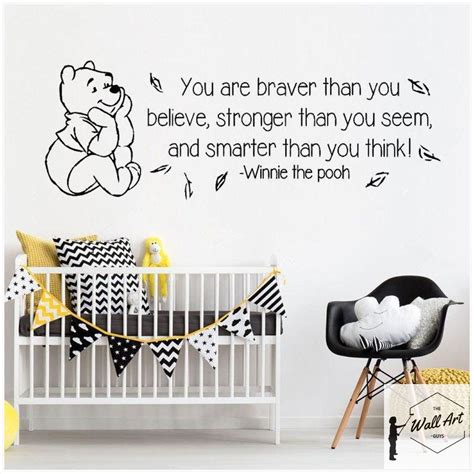 Classic pooh artwork used for this framed print. You Are Braver Than You Believe... Winnie The Pooh Quote Wall Sticker | Wall stickers ...