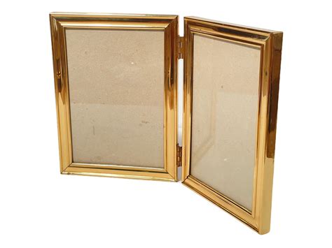 Vintage Brass Double Picture Frame Folding 5x7 Hinged Double Etsy