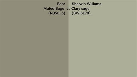 Behr Muted Sage N350 5 Vs Sherwin Williams Clary Sage Sw 6178 Side