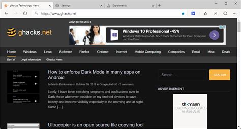 How To Enforce Dark Mode On Sites In Microsoft Edge Ghacks Tech News