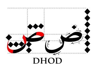 An Arabic Calligraphy With The Word Sod Written In Red And Black On A White Background