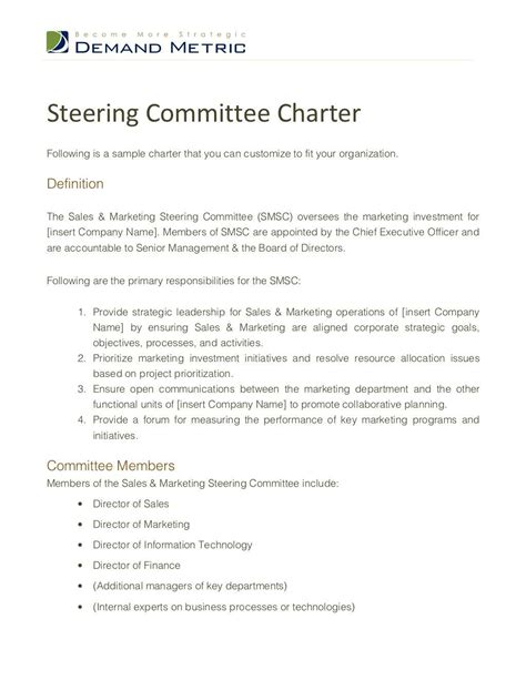 Ppt Steering Committee Charter Template Powerpoint Presentation Free
