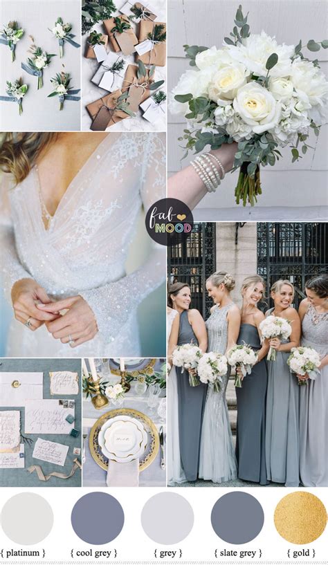 Shades Of Grey Winter Wedding Color Palette Winter