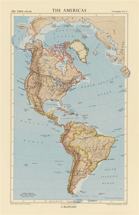 The Americas Vintage Maps Surfaceview