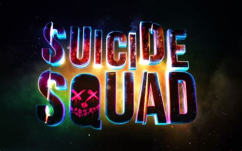 Blue Red And Black Suicide Squad Text Illustration Hd Wallpaper