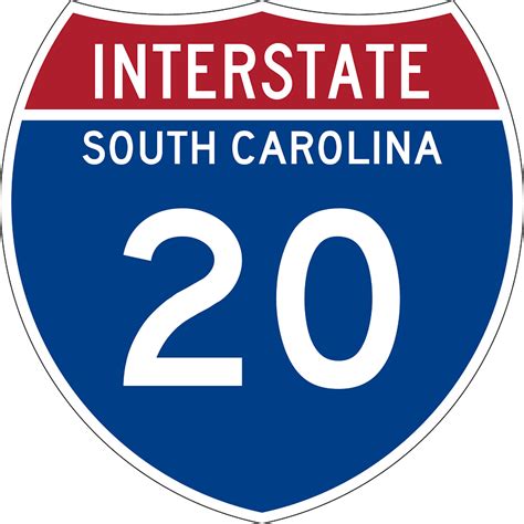 Interstate 20 South Carolina Metric Sign Clipart Free Download