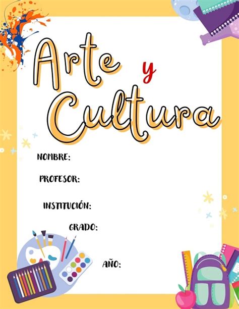 Llᐈ Carátula De Arte Y Cultura Para Imprimir 2023 Descargar