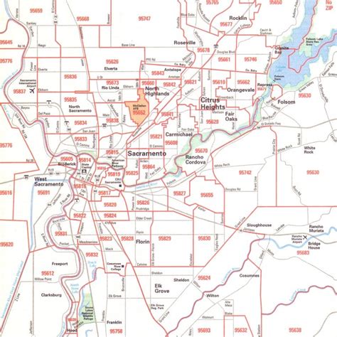 30 Zip Codes Map Sacramento Maps Database Source
