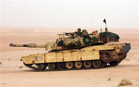 Usmc M1a1ha Abrams During A Live Fire Exercise In Iraq 2003 Army