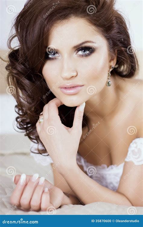 Elegant Brunette Beauty Posing Stock Photo Image Of Pretty Human