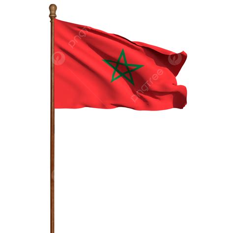 Morocco Flag Clipart Transparent Background Morocco Flag With Pole