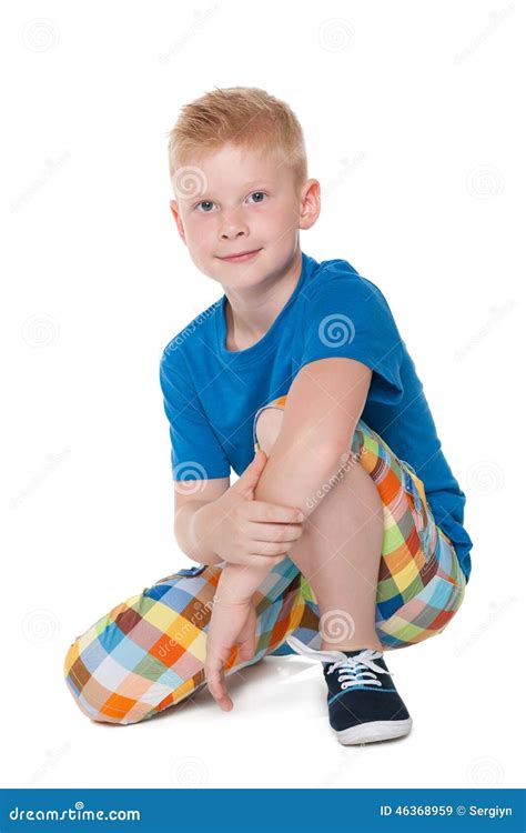 Handsome Little Boy In A Blue Shirt Stock Image Image Of Positive