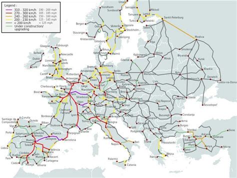 Elordenmundial Mapa De Las Líneas De Tren De Alta Velocidad En Europa