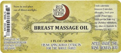 Breast Massage Herbal Oil Red Moon Herbs