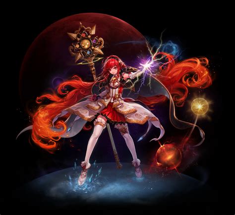 Red Eyes White Stockings Redhead Dress Dungeon And Fighter Dungeon