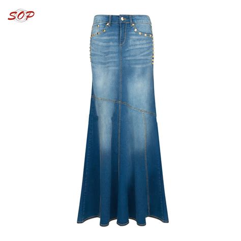 Plus Size Wholesale Long Denim Skirts Maxi For Ladies Buy Wholesale