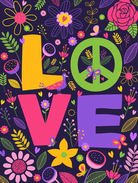 Peace And Love Vector Lettering Illustration 247380 Vector Art At Vecteezy