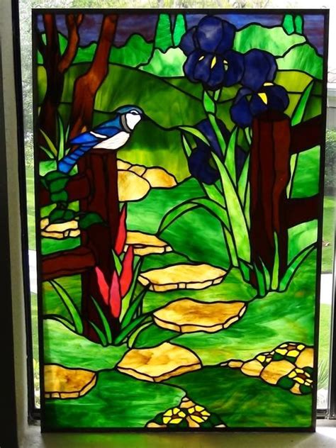 Down The Garden Path By Bobsbriefs Stained Glass Flowers Stained Glass Paint Stained Glass Art