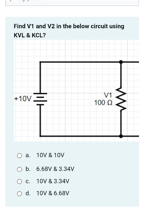 Find V1 And V2 In The Below Circuit Using Kvl And Kcl Filo