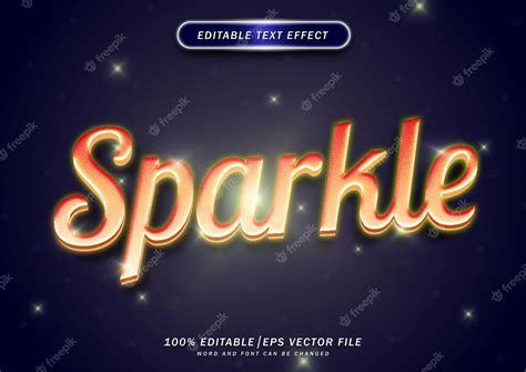 Premium Vector Sparkle 3d Text Style Effect Editable