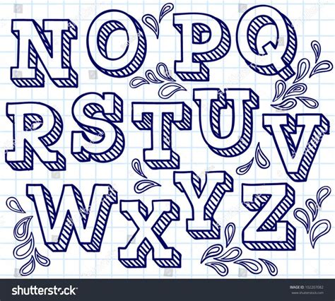 Vector Set With Hand Written Abc Letters Hand Lettering Fonts